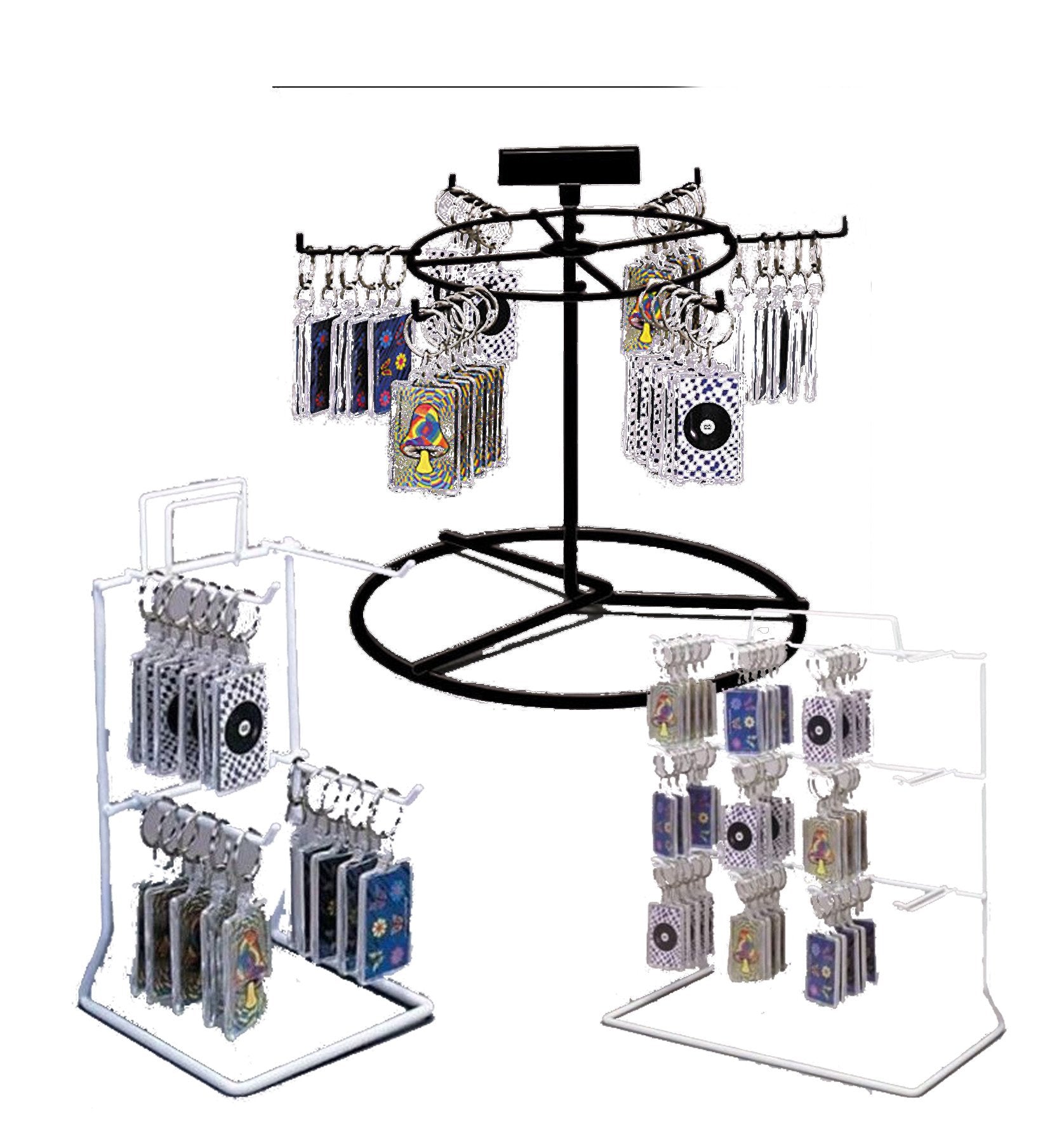 Geetery 14 Inch Key Chain Counter Display Rack Table Top Keychain Display  Stand Tall Keychain Holder Display Rack for Earrings, Necklaces, Home  Retail