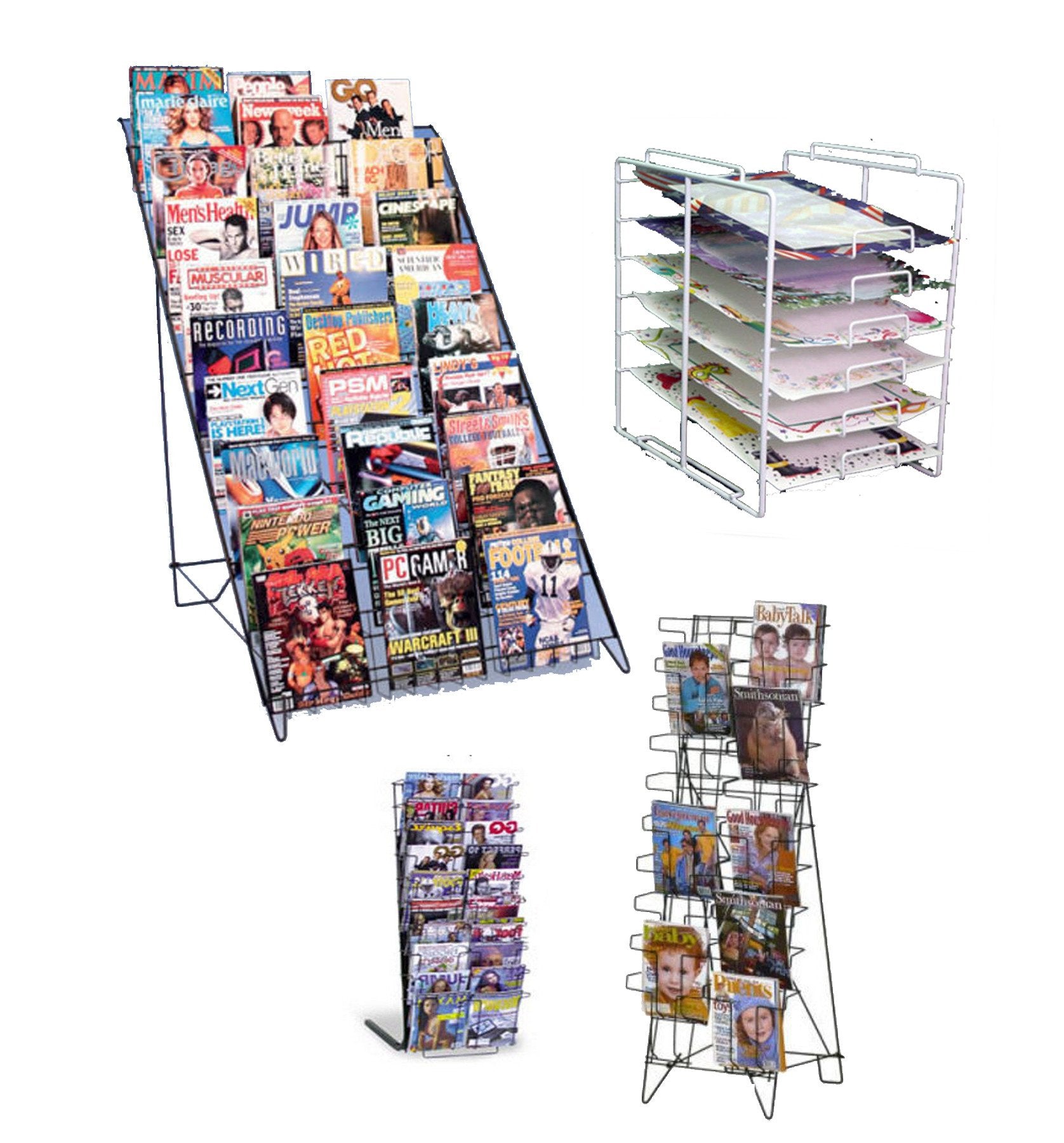 Scrapbook Paper Rack Tower with 30 Slots in White - 57 H x 13 W x 11 D –  storesupplyhunter