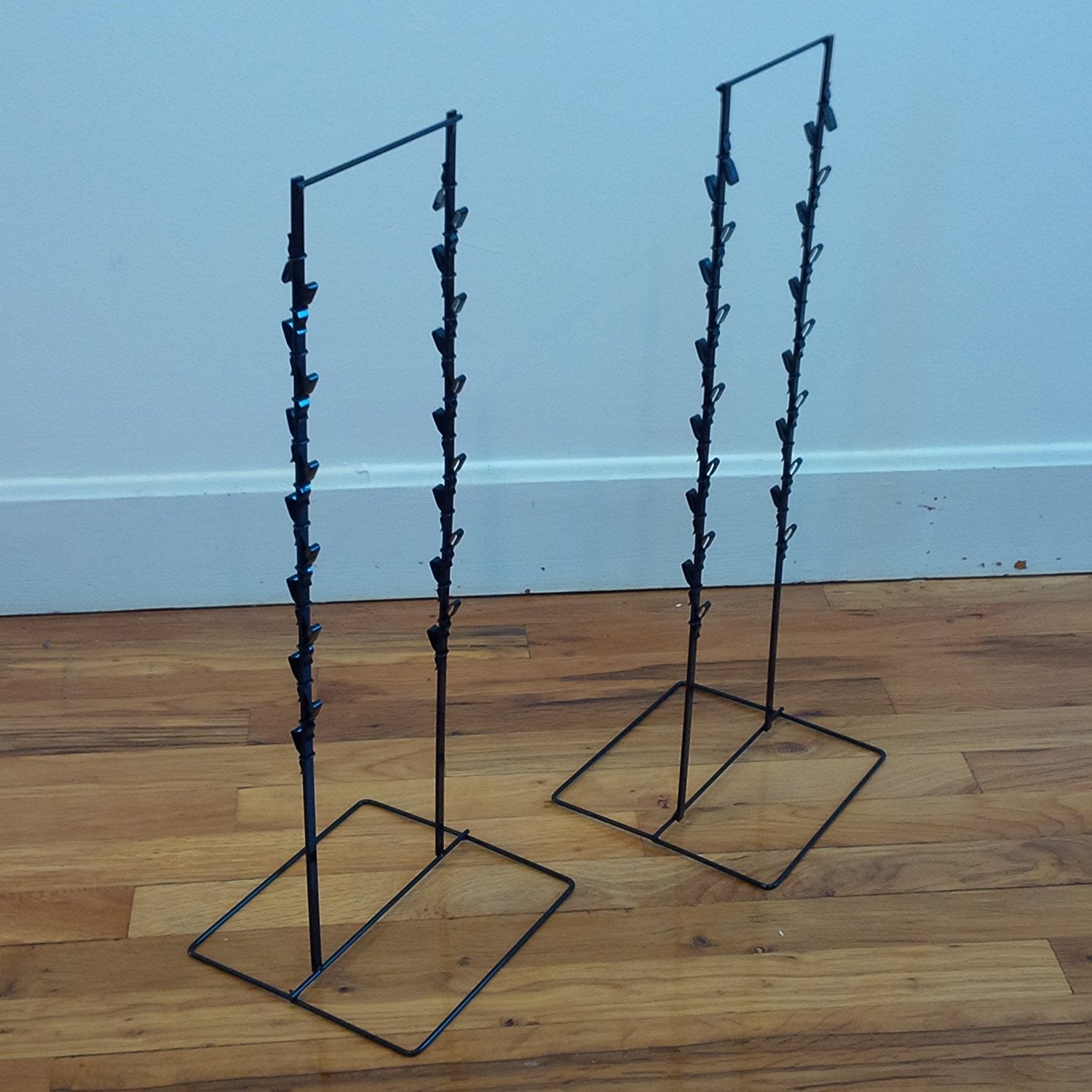 2 - Black Double Round Strip Potato Chip, Candy Clip Counter Display Rack