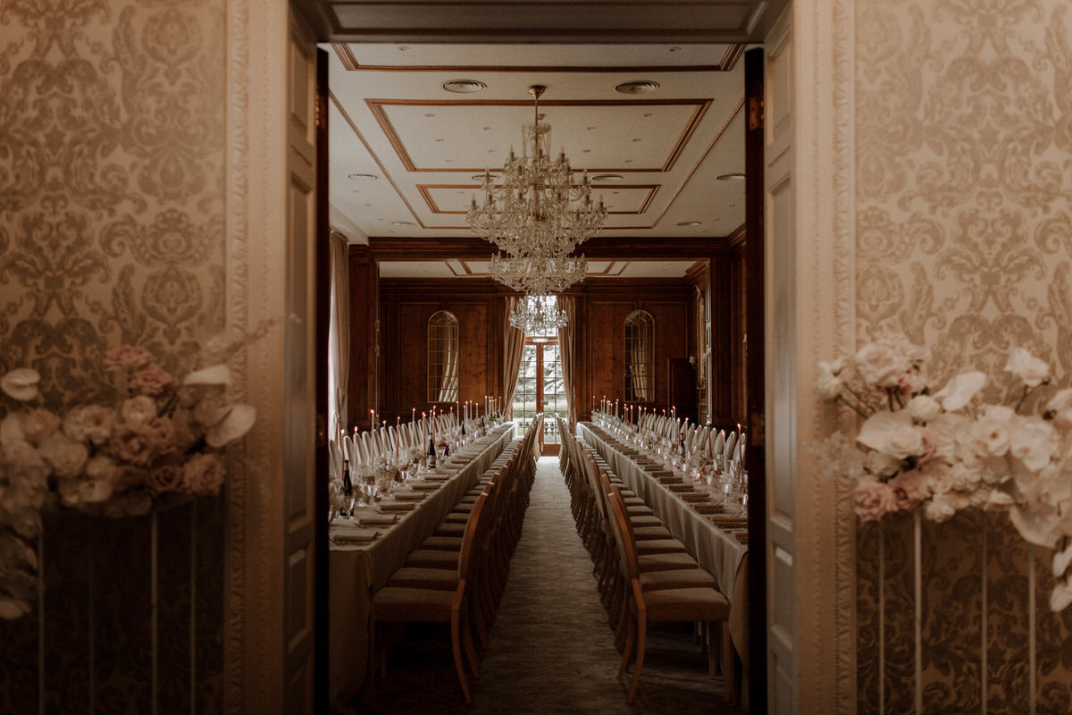 Dining room at Hedsor House, where the wedding reception took place.