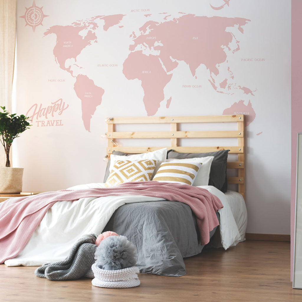 World Map Sticker For Wall Large World Map Decal, Vinyl Wall Stickers – RoyalWallSkins