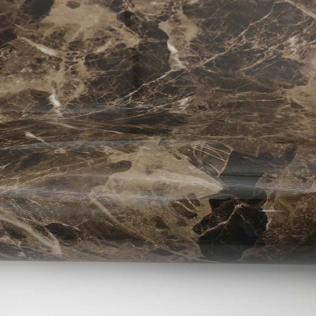 Marble Contact Paper Peel Stick Dark Brown Glossy 24