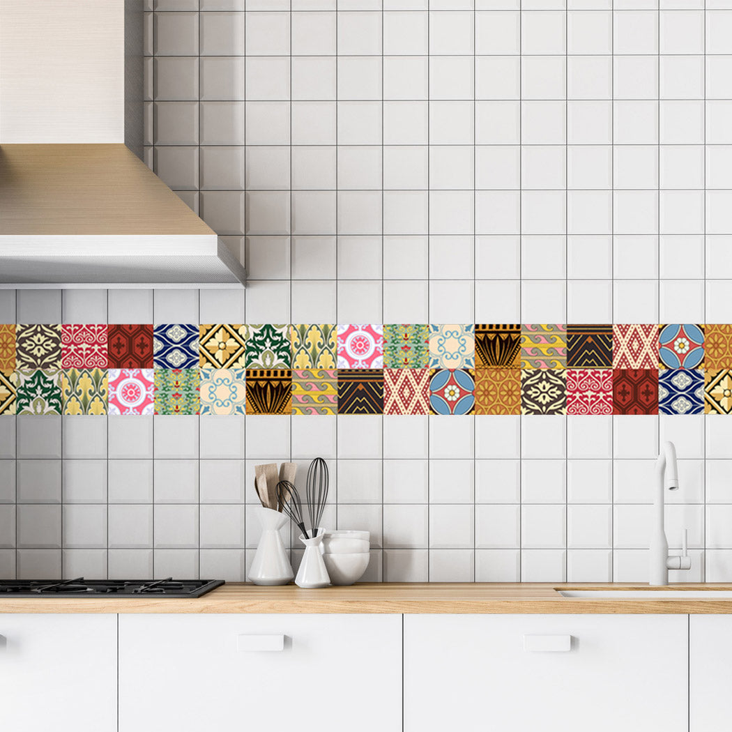 Decorative Tiles Stickers Oslo Pack Of 16 Tiles Tile Decals For Wa RoyalWallSkins