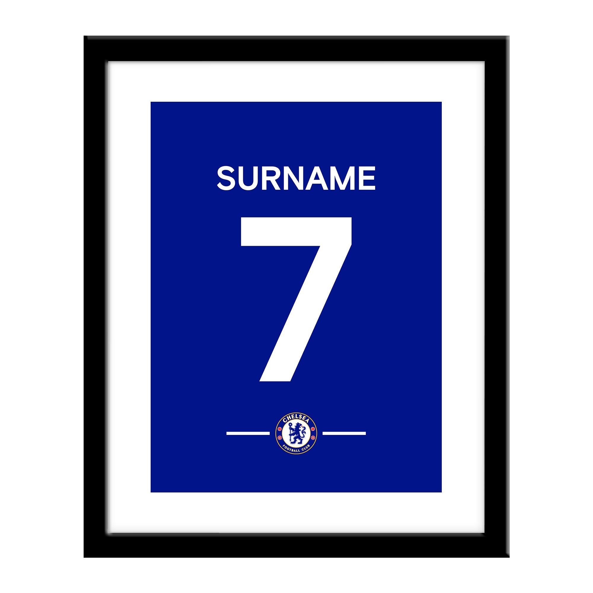 Personalised Chelsea FC Framed Print Name And Number