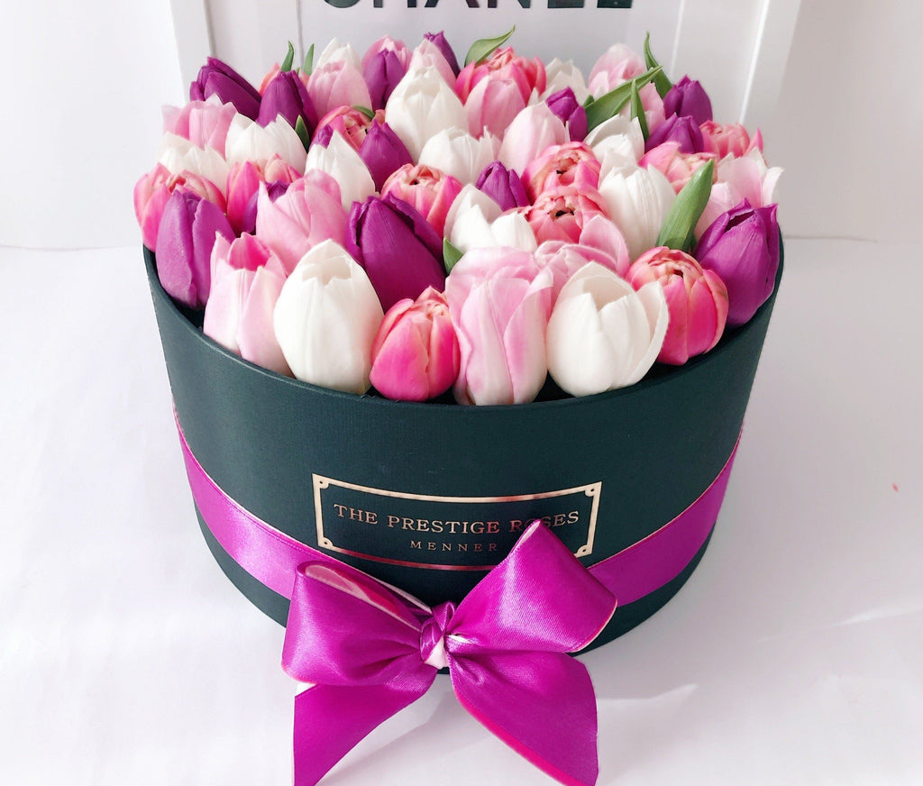 Compra Tulipanes especiales en Floristería Madrid - The Prestige Roses  España - Floristeria Lujo de Caja de Rosas Madrid