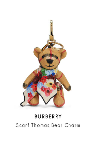 Burberry Antique Yellow Cashmere Scarf Thomas Bear Charm