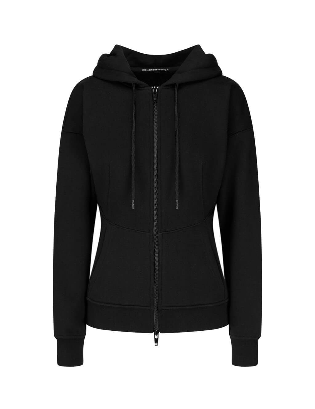 women's white zip up hoodie