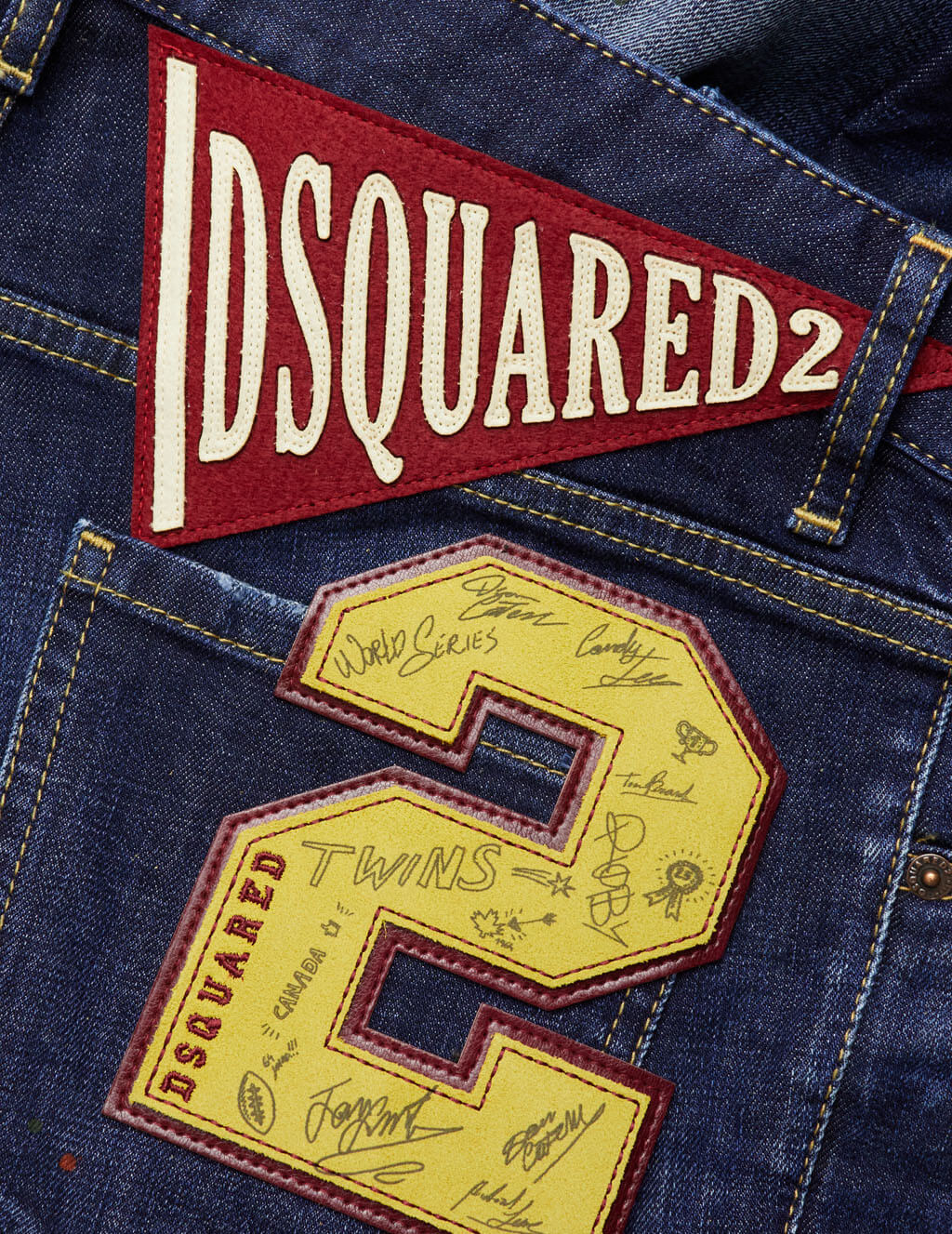 dsquared2 jeans leather patch