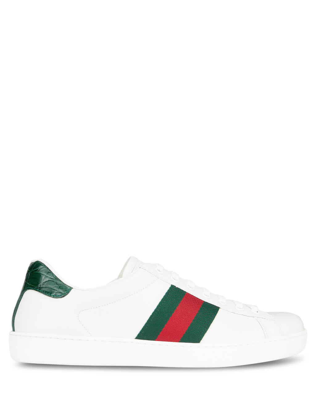 Gucci Men's White Ace Leather Sneakers 