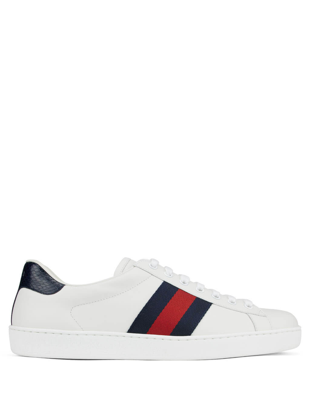 Gucci Men's White Ace Leather Sneakers 