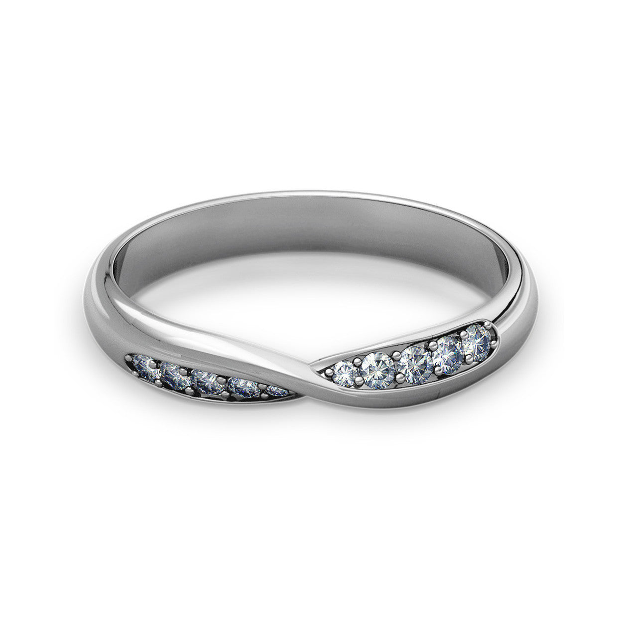 Twist Shaped Wedding Ring With Grain Set Diamonds Hathaway Styles Ltd