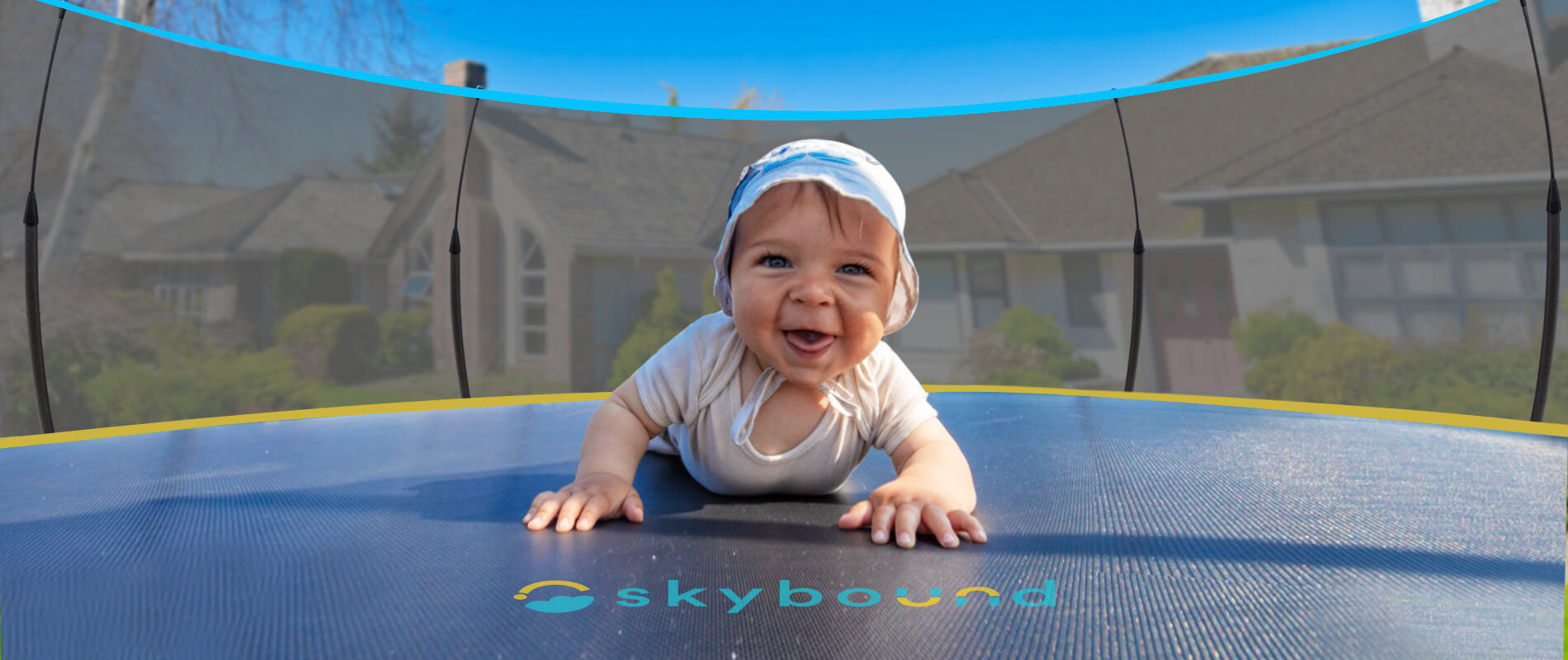 A_baby_lying_on_the_skybound_spring-free_trampoline
