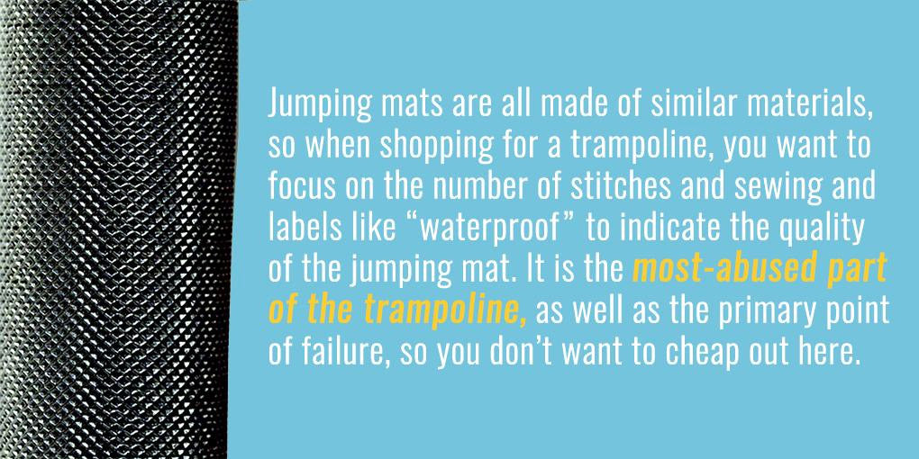 what to look for when purchasing a jumping mat for a trampoline