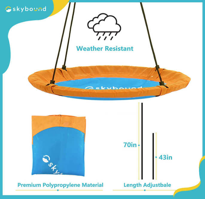 SkyBound Tree Swing 39 Inch Saucer Swing - Orange/Blue – SkyBound USA