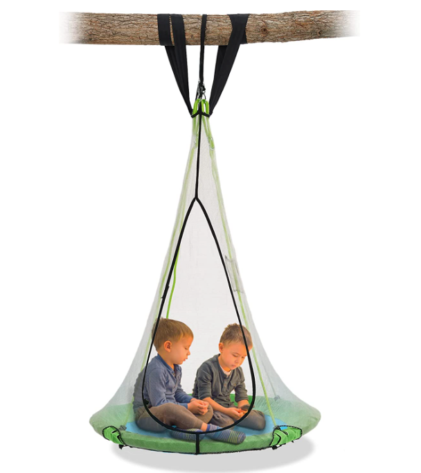 Skybound 39 Tree Swing for Kids and Adults, Saucer Swing Seat with Net Support Up to 700lbs