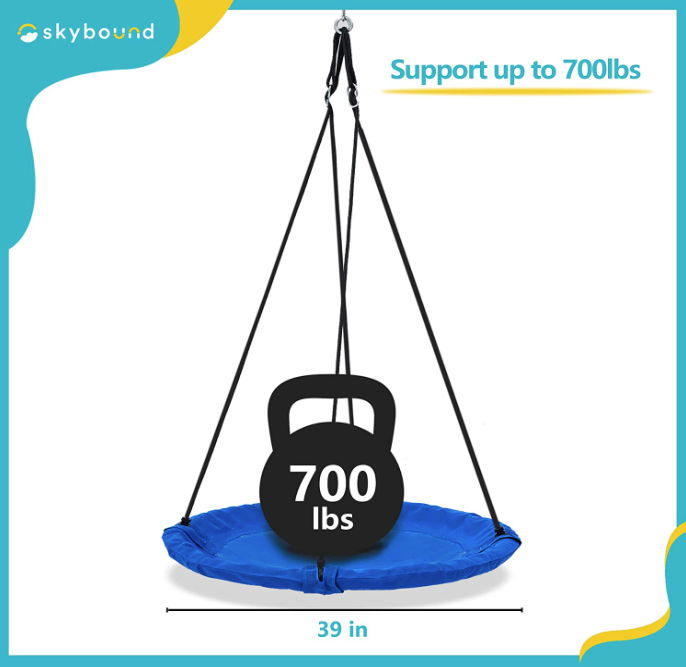 SkyBound Saucer Swing 39 Inch Tree Swing - Blue