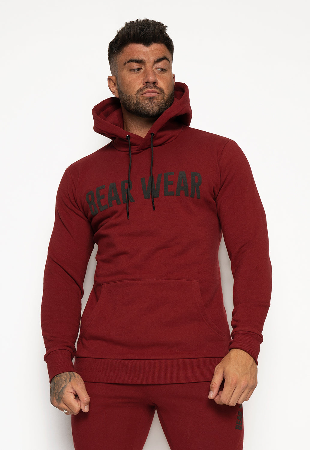 Maroon Tracksuit Hoodie, Designer Hoodie, Sportswear, Gym Wear. – Bear ...