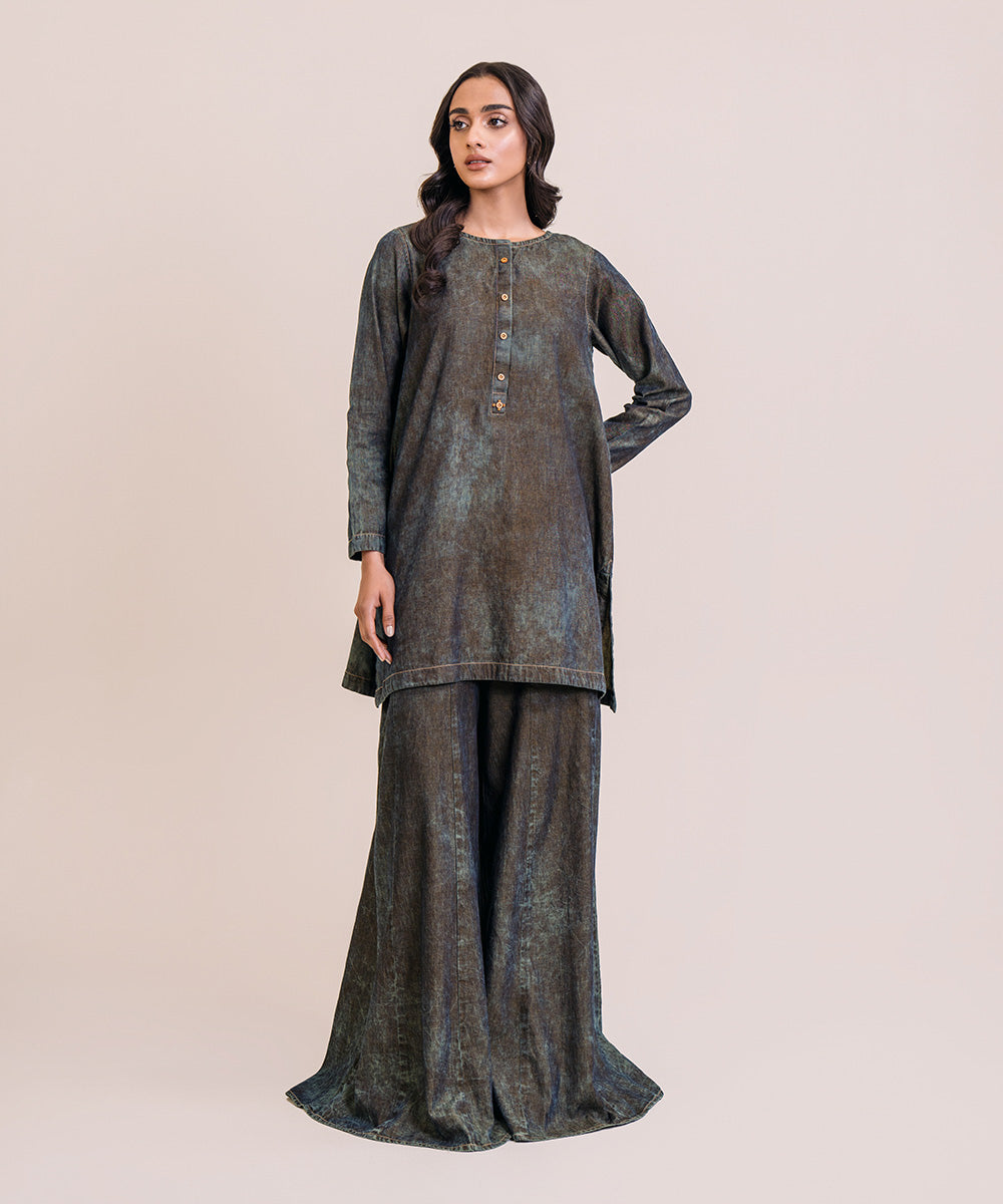 Denim sharara and kurti design