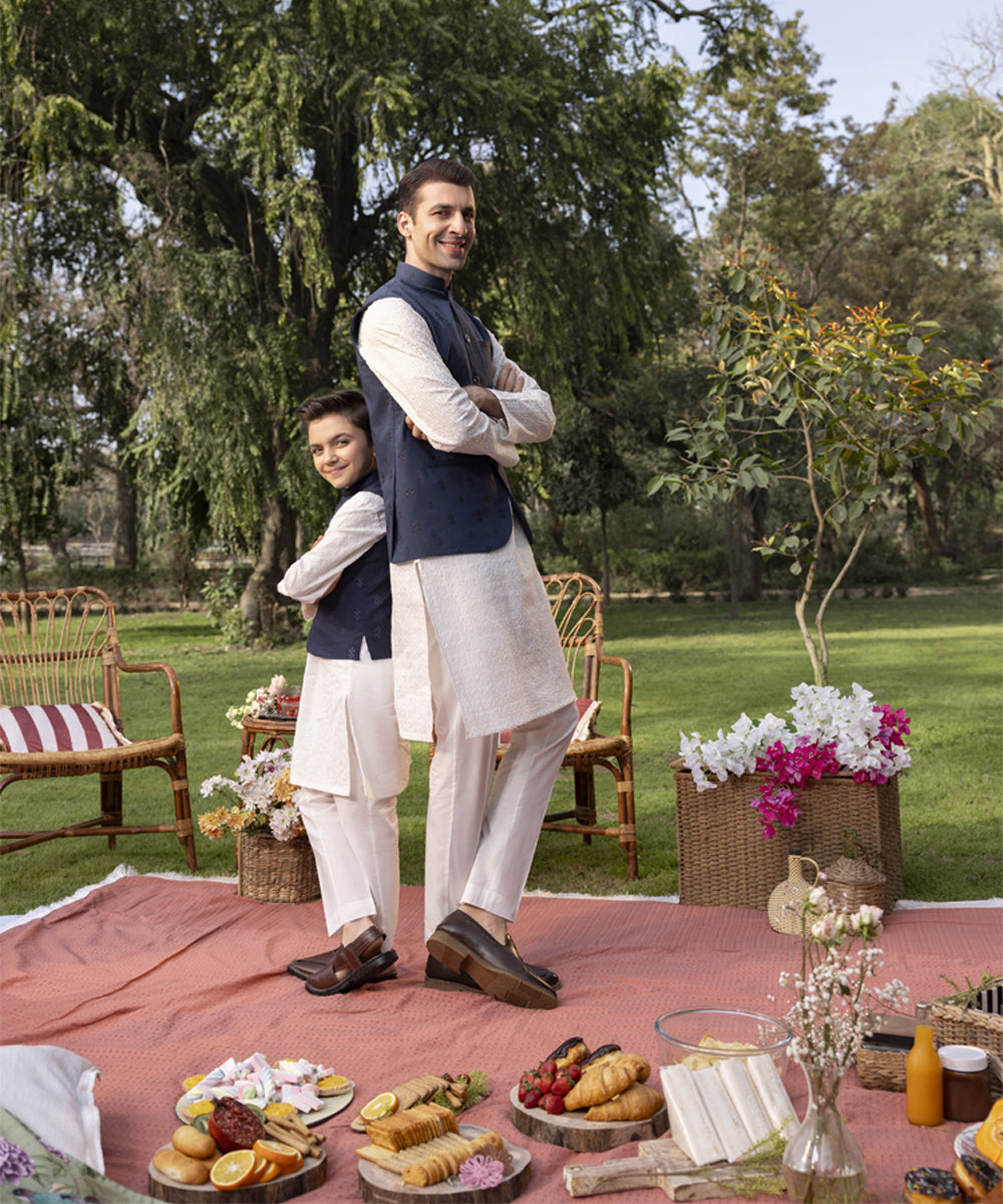 Matching father and son kurta trouser designs