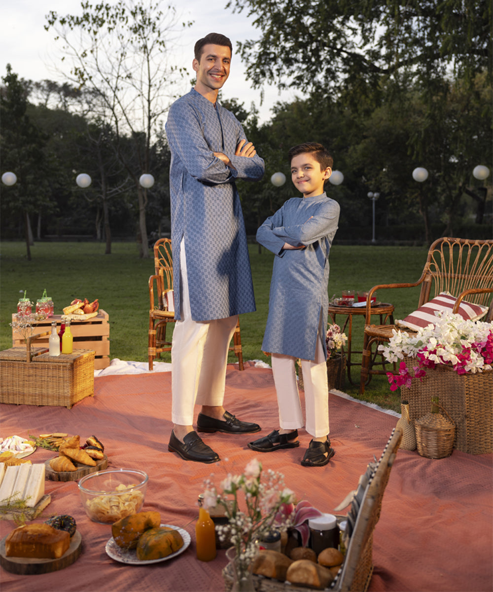 Matching father and son kurta trouser designs