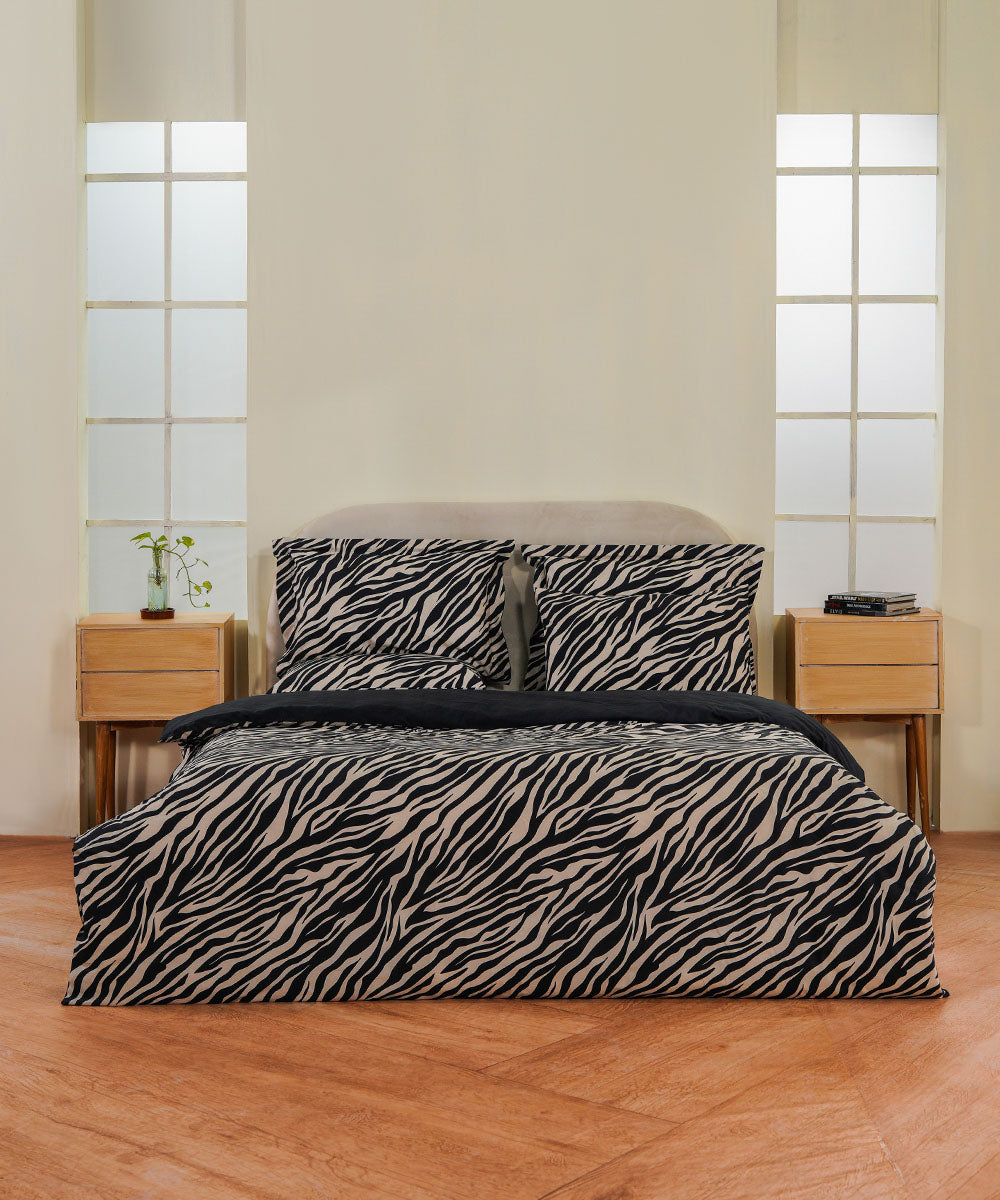 Zebra print bed linen set