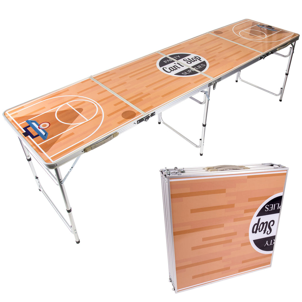 Can T Stop Party Supplies Portable Tailgating Beer Pong Table Easily Foldable W Adjustable Height Options Basketball