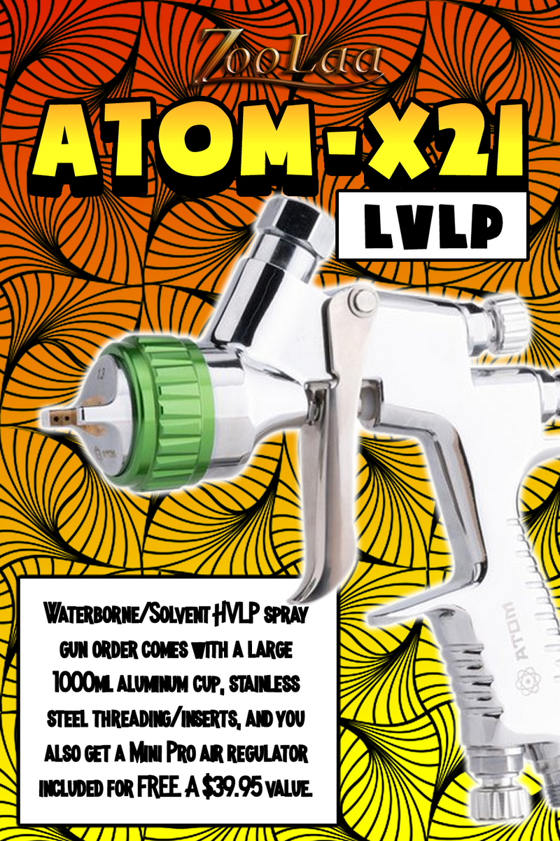 Atom X21 Professional Spray Gun Mp Lvlp Solvent Waterborne