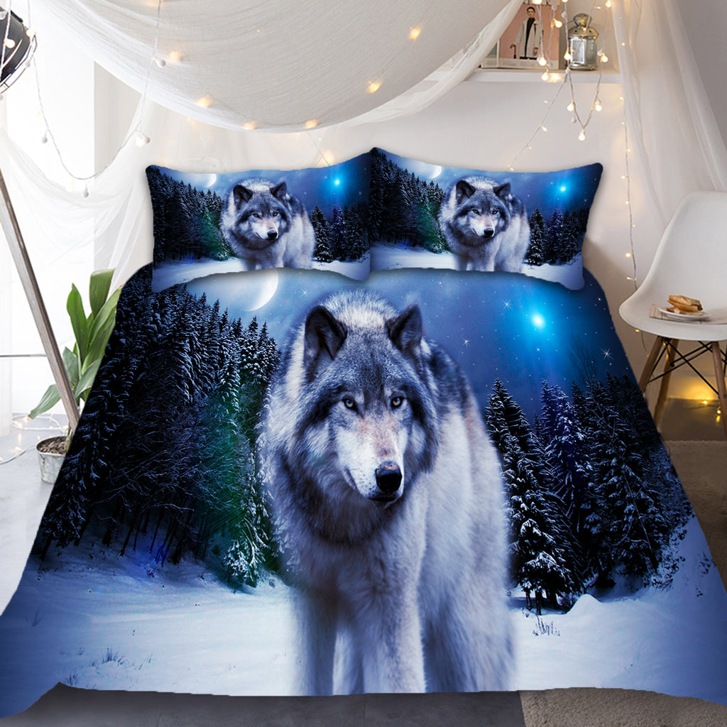 Snow Wolf  Bedding Set Novelty Finds