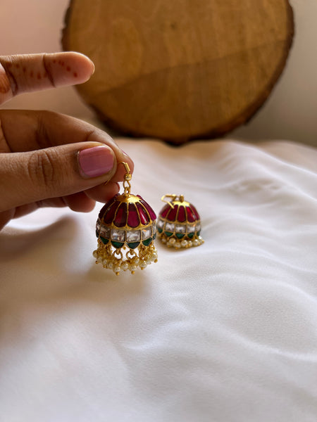 Kundan hook Jhumkas