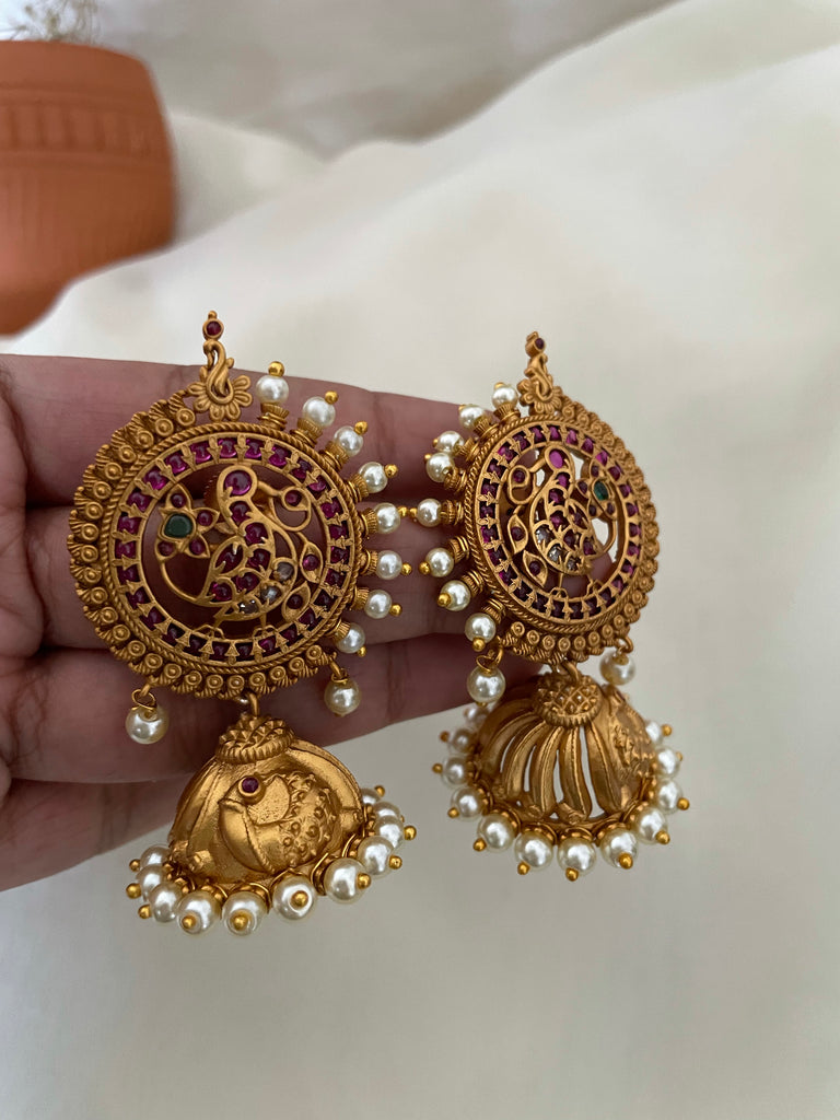 Annam Pearl studded jhumkas – House of Jhumkas