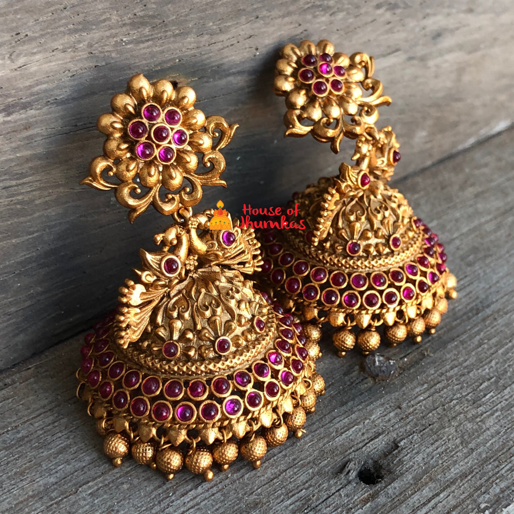 Buy Mukta Antique Jhumka Earrings Online | Tarinika