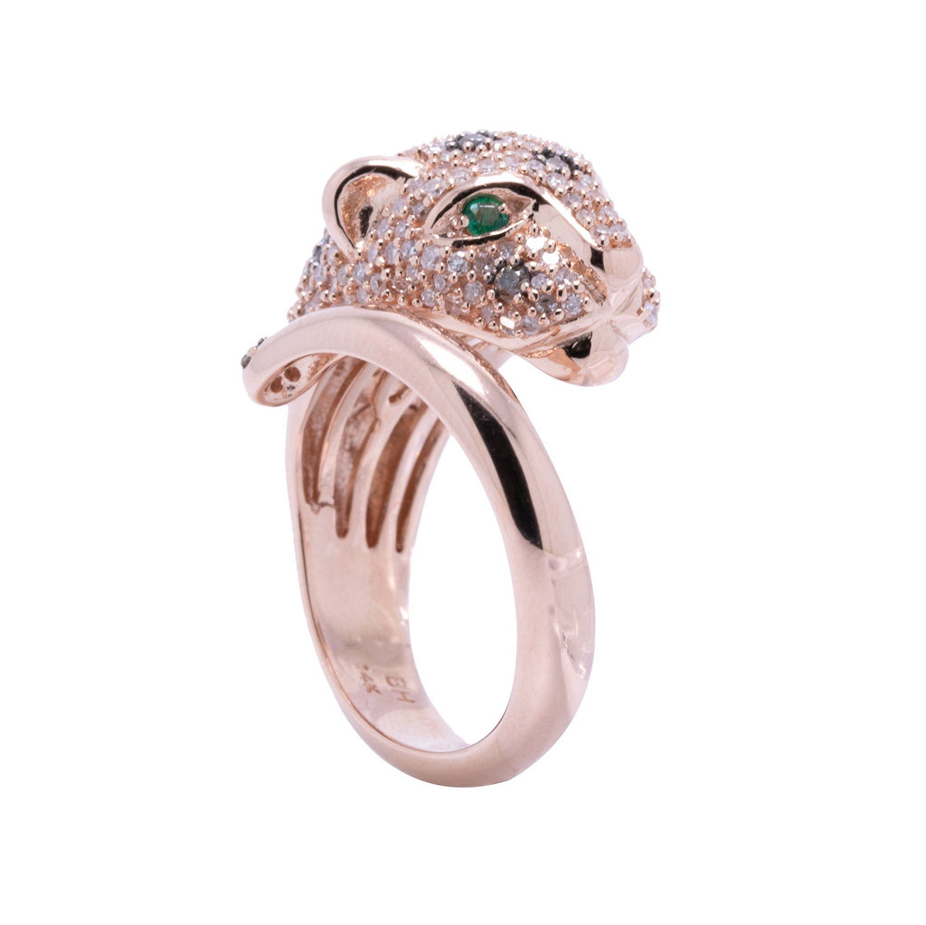 Effy Rose Gold and Diamond Panther Ring– Oliver Jewellery