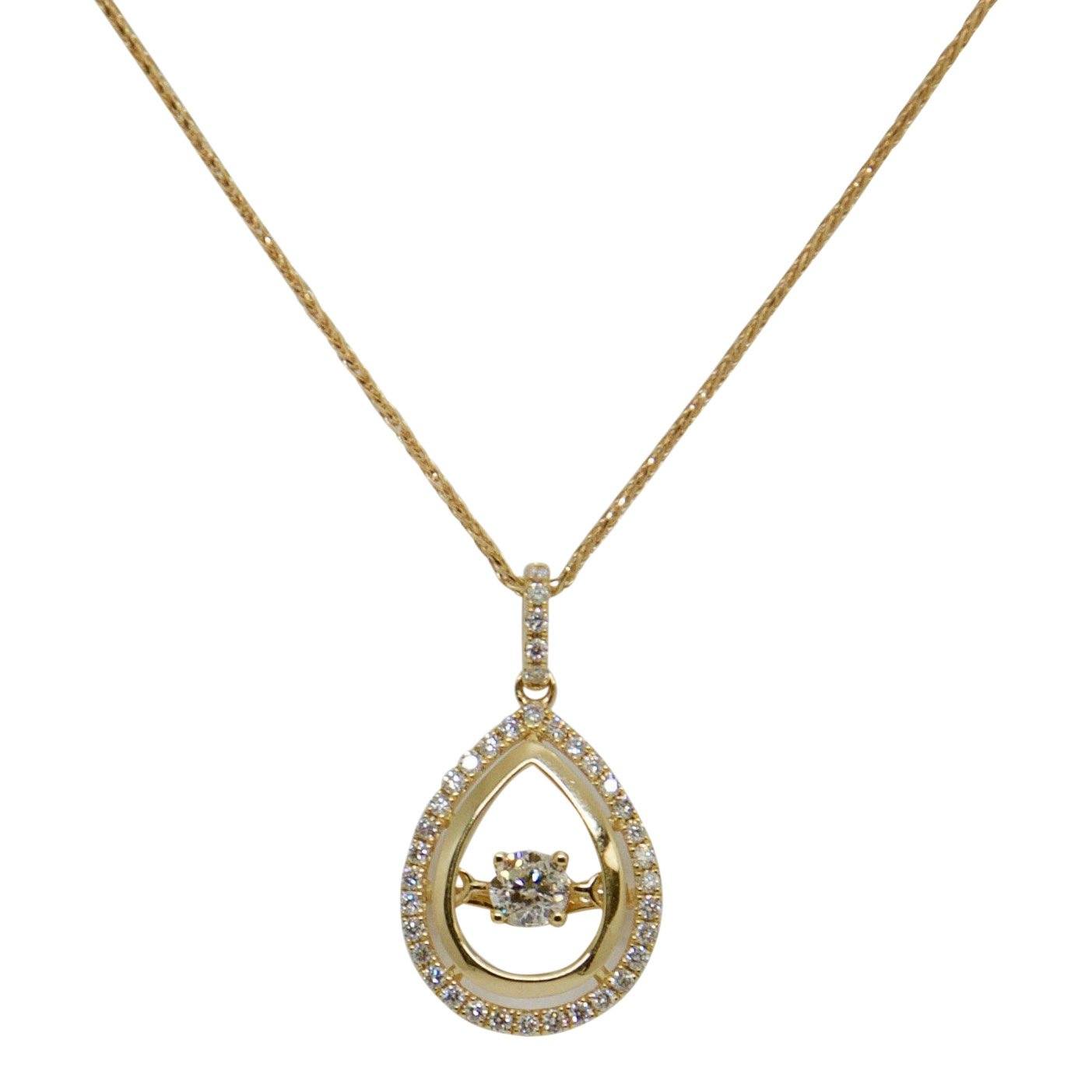 Diamond Pear Shaped Drop Pendant Necklace– Oliver Jewellery