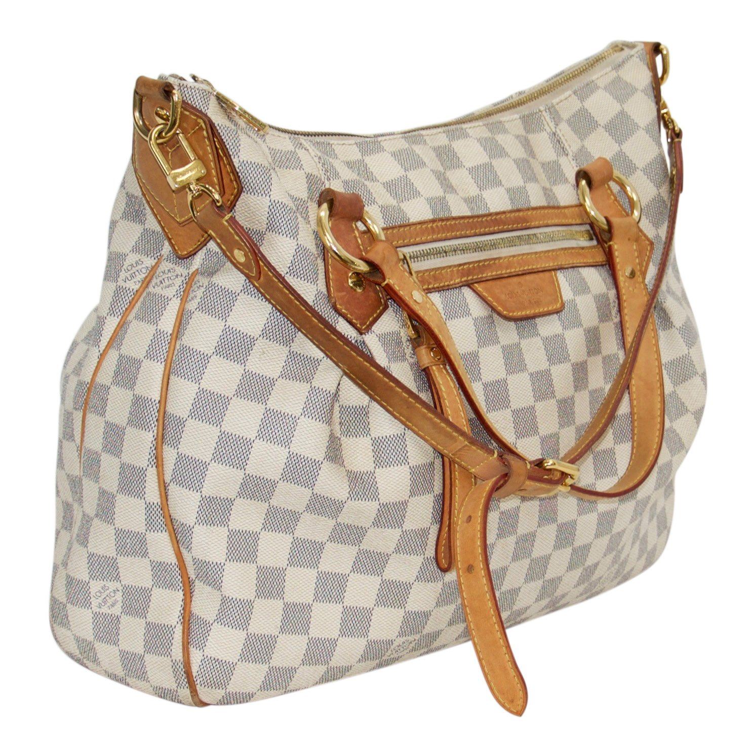 Authentic Louis Vuitton Evora MM Damier Azur Shoulder Hand Bag