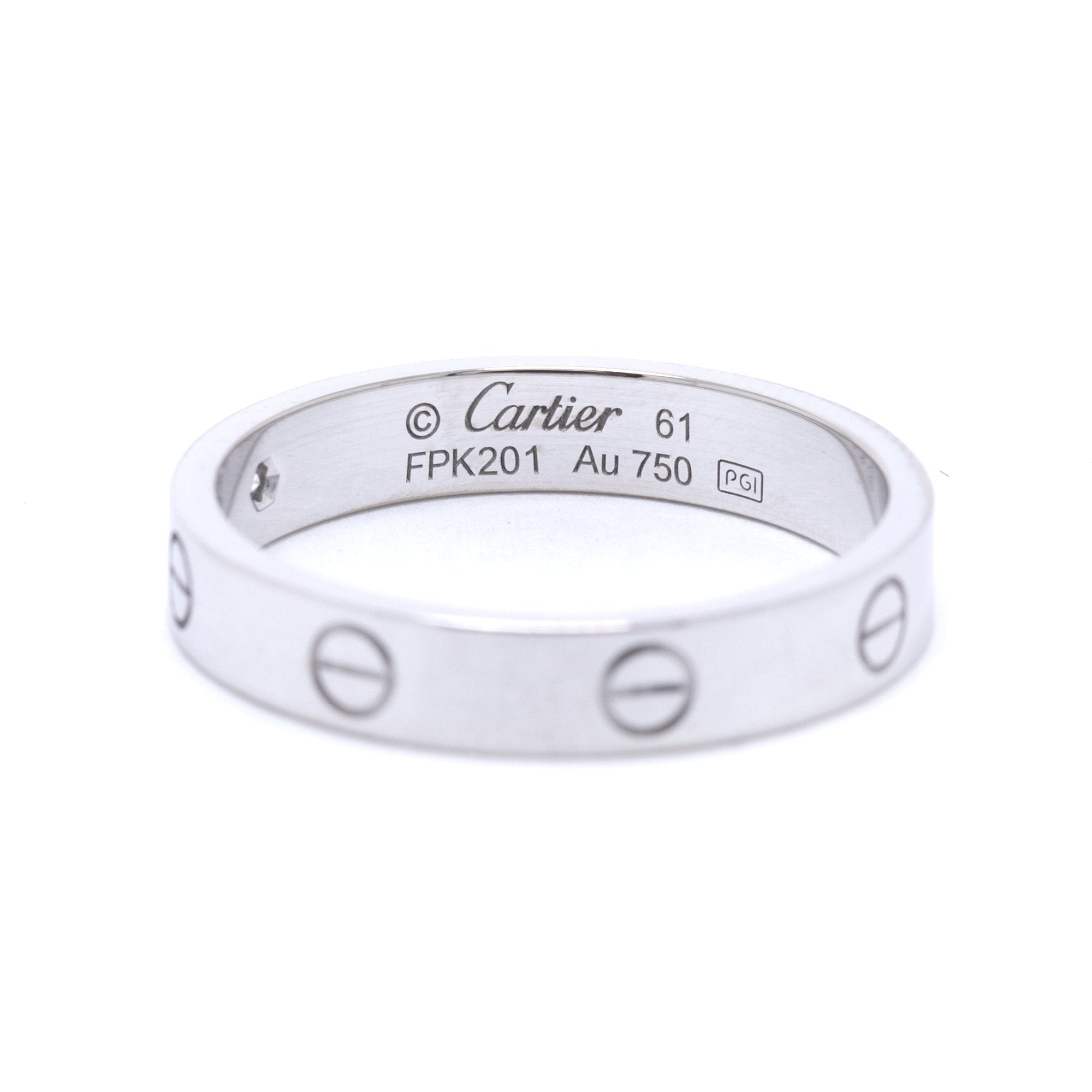 Cartier 18k White Gold Love Wedding Band Ring With Diamond Rings Cartier 356978 ?v=1564288475