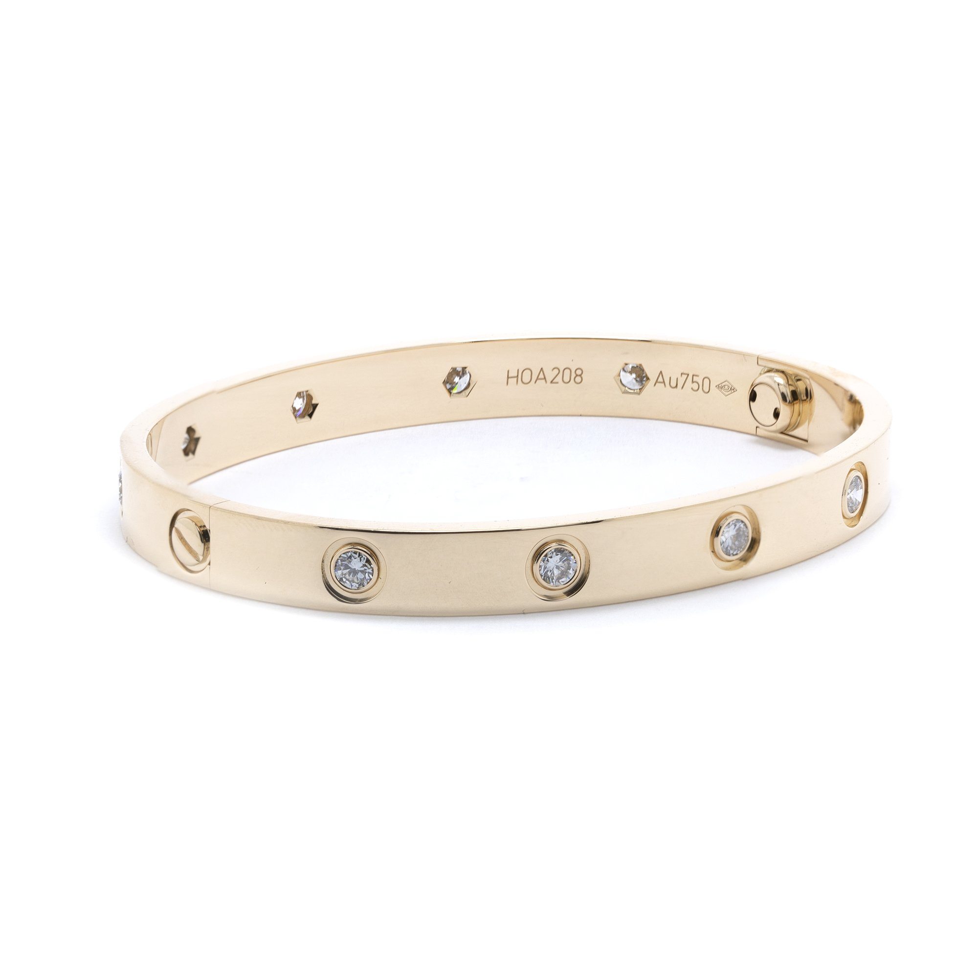 Cartier 18k Yellow Gold Love Bracelet with 10 Diamonds– Oliver Jewellery