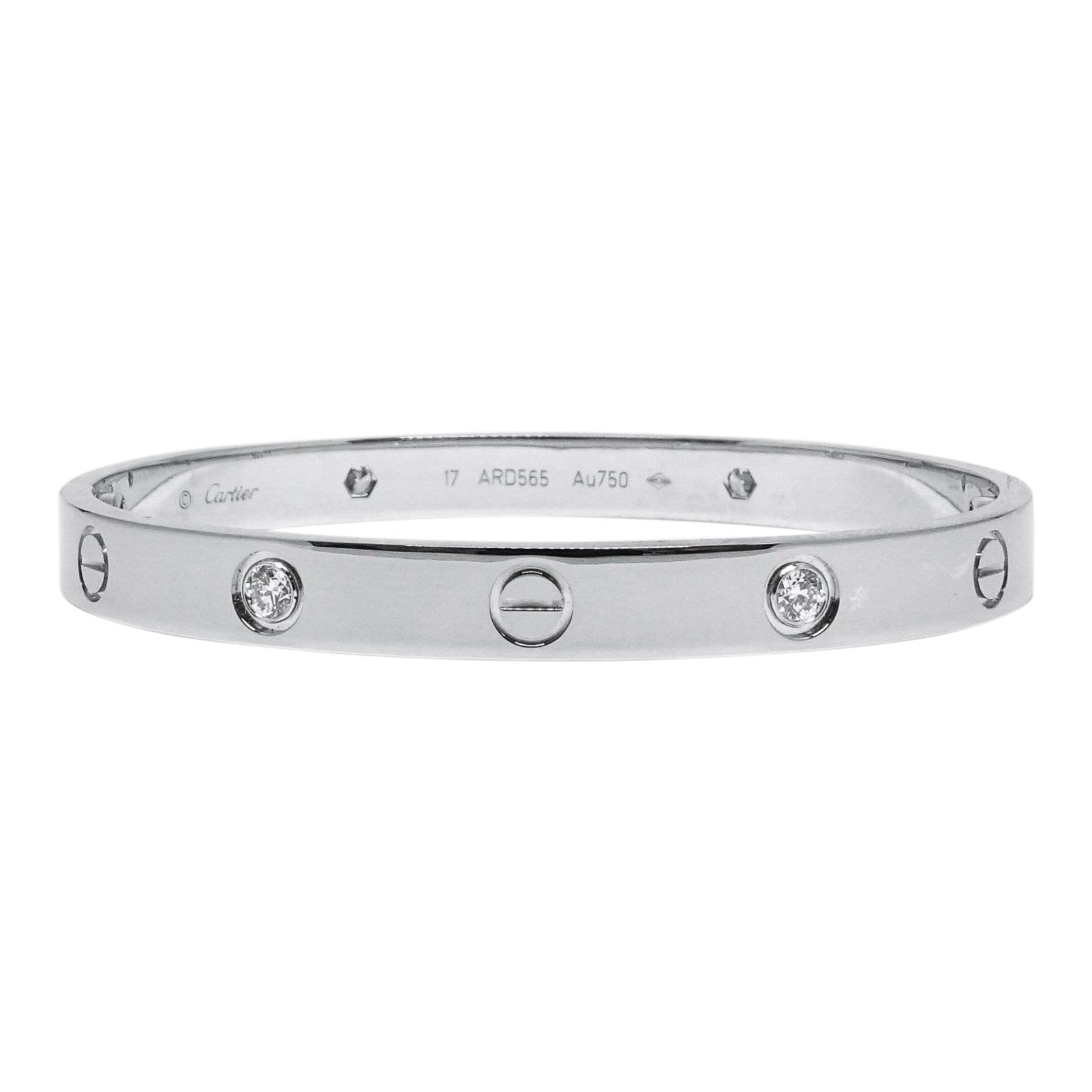 silver cartier love bracelet with diamonds