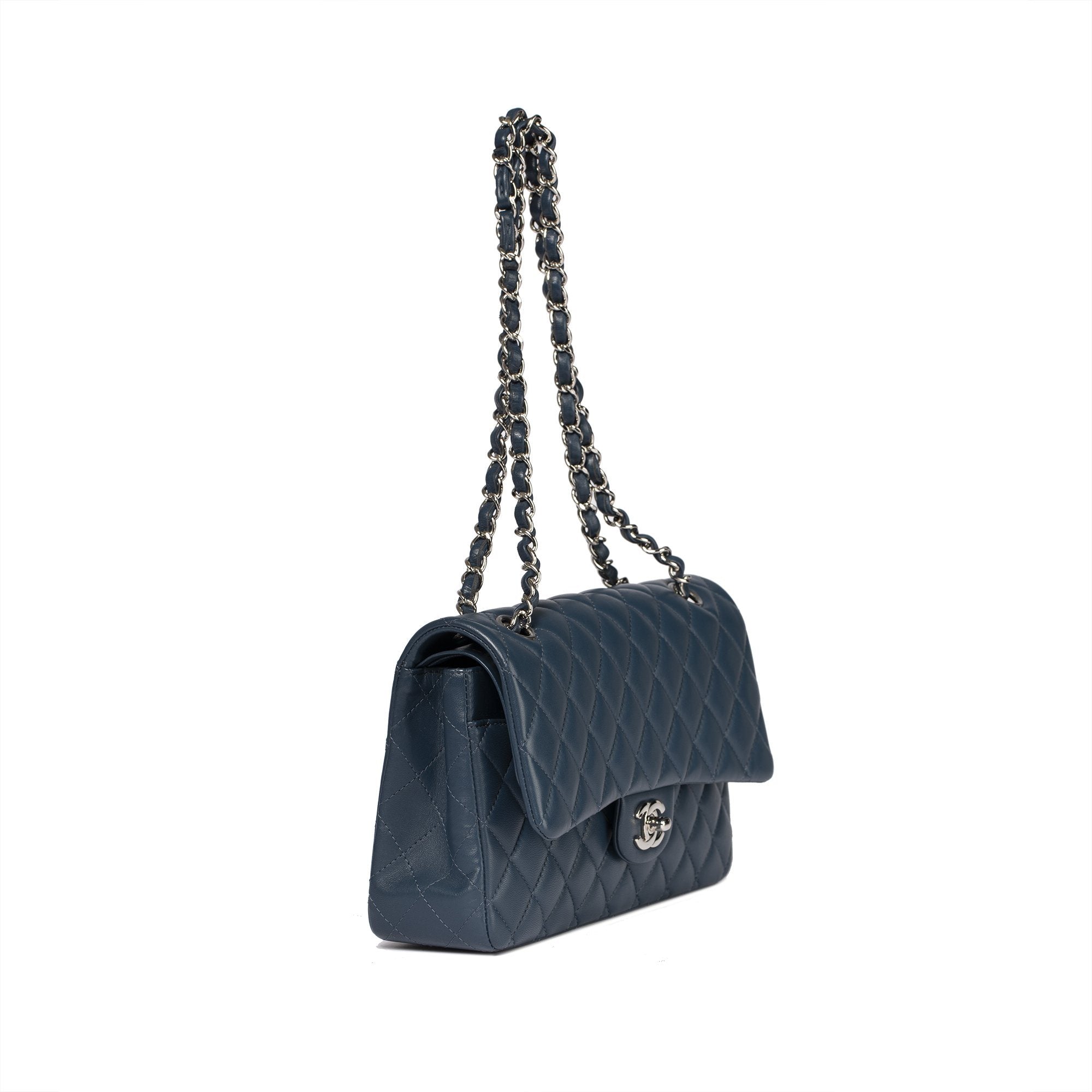 Chanel 2018 Navy Lambskin Medium Classic Double Flap Bag– Oliver Jewellery