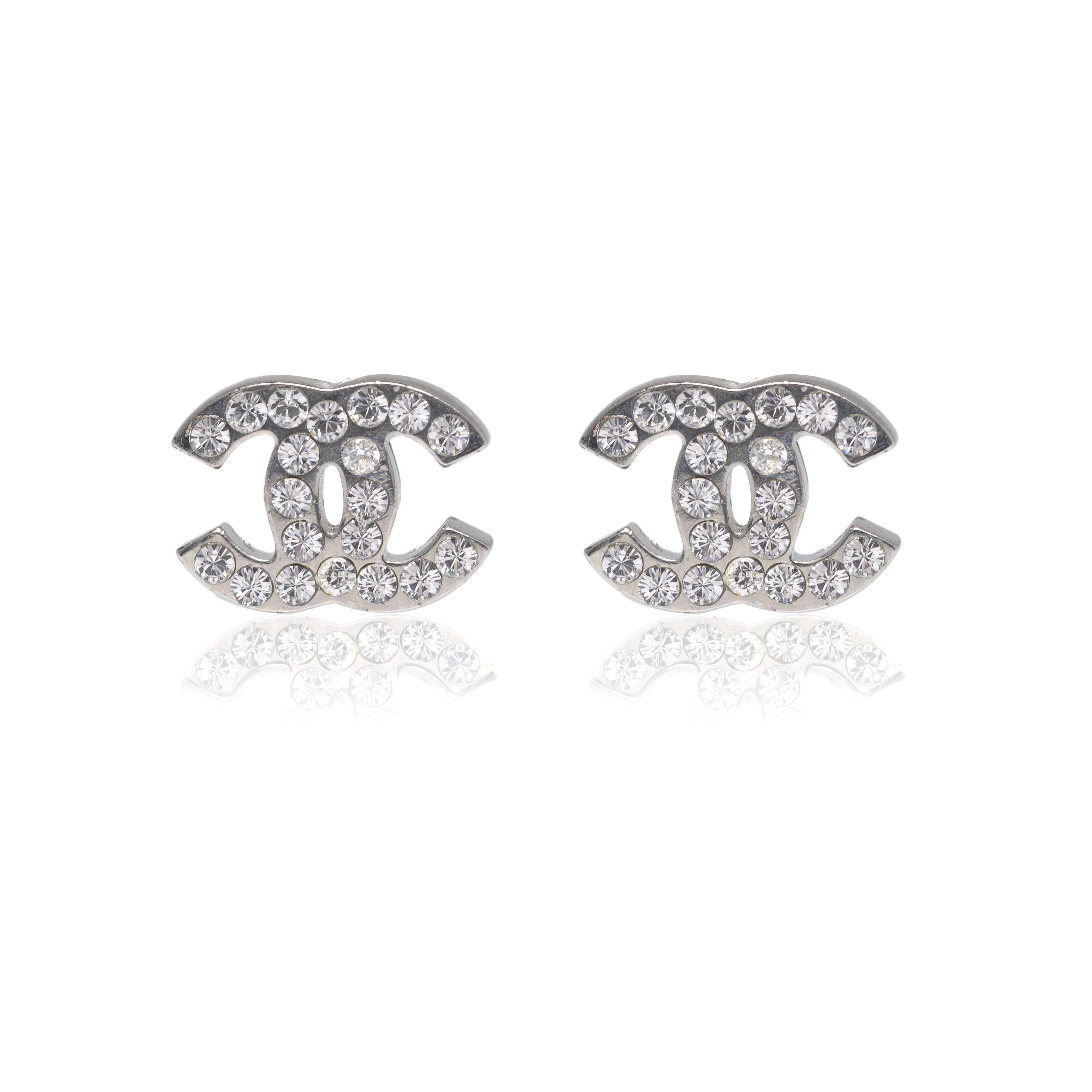 Chanel Strass CC Stud Earrings– Oliver Jewellery