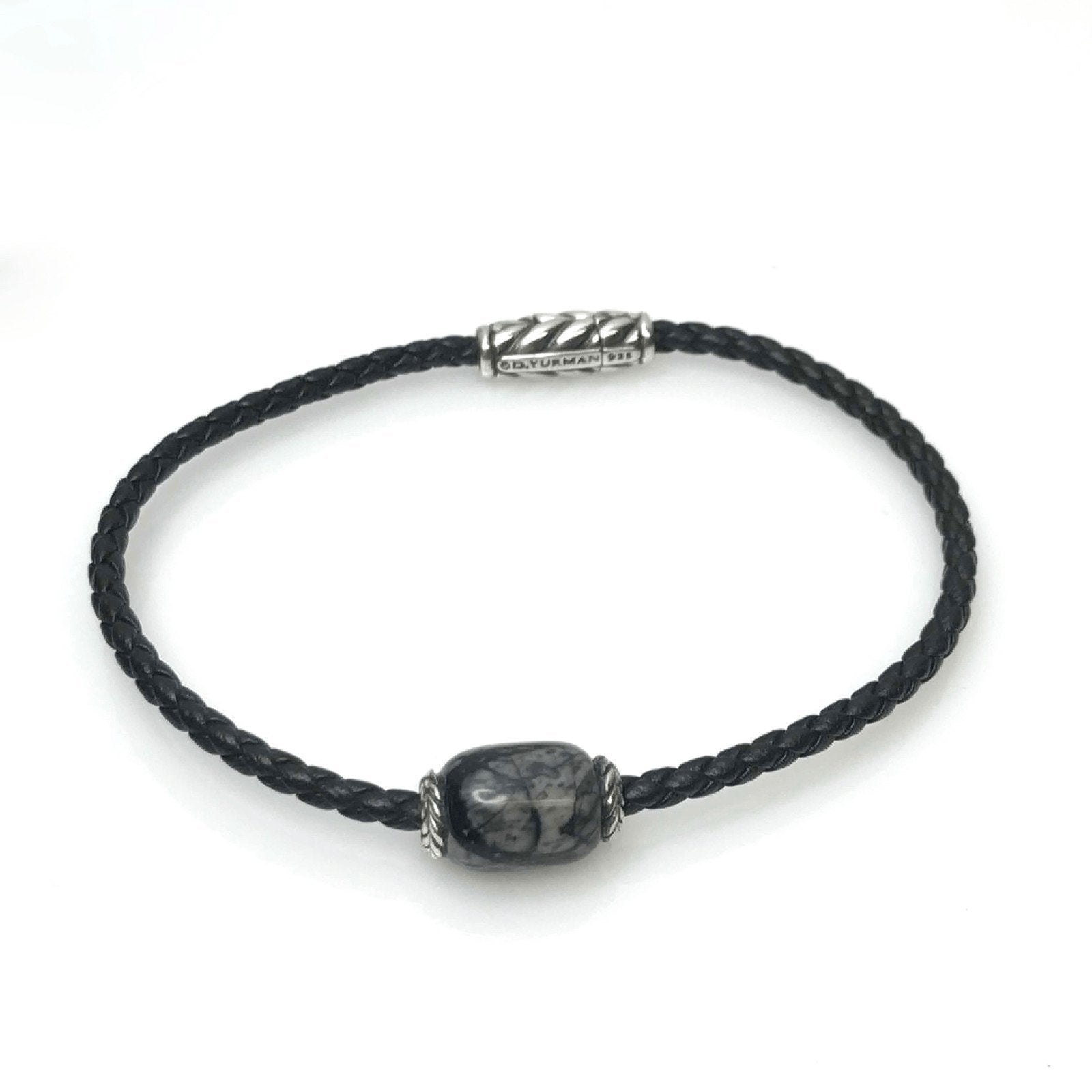 David Yurman Ojime Black Braided Leather Bracelet– Oliver Jewellery