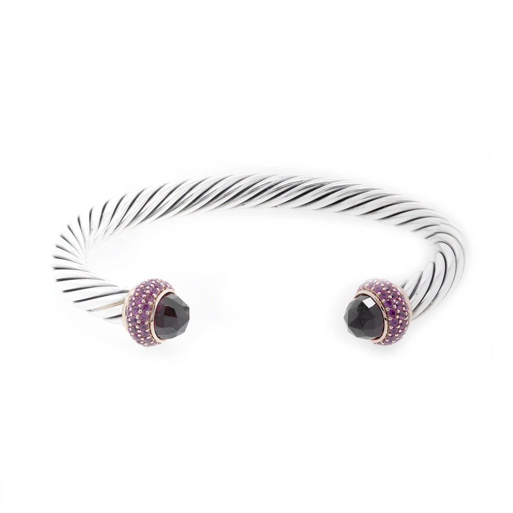 David Yurman Rhodolite & Pink Sapphire Cable Candy Bracelet– Oliver ...