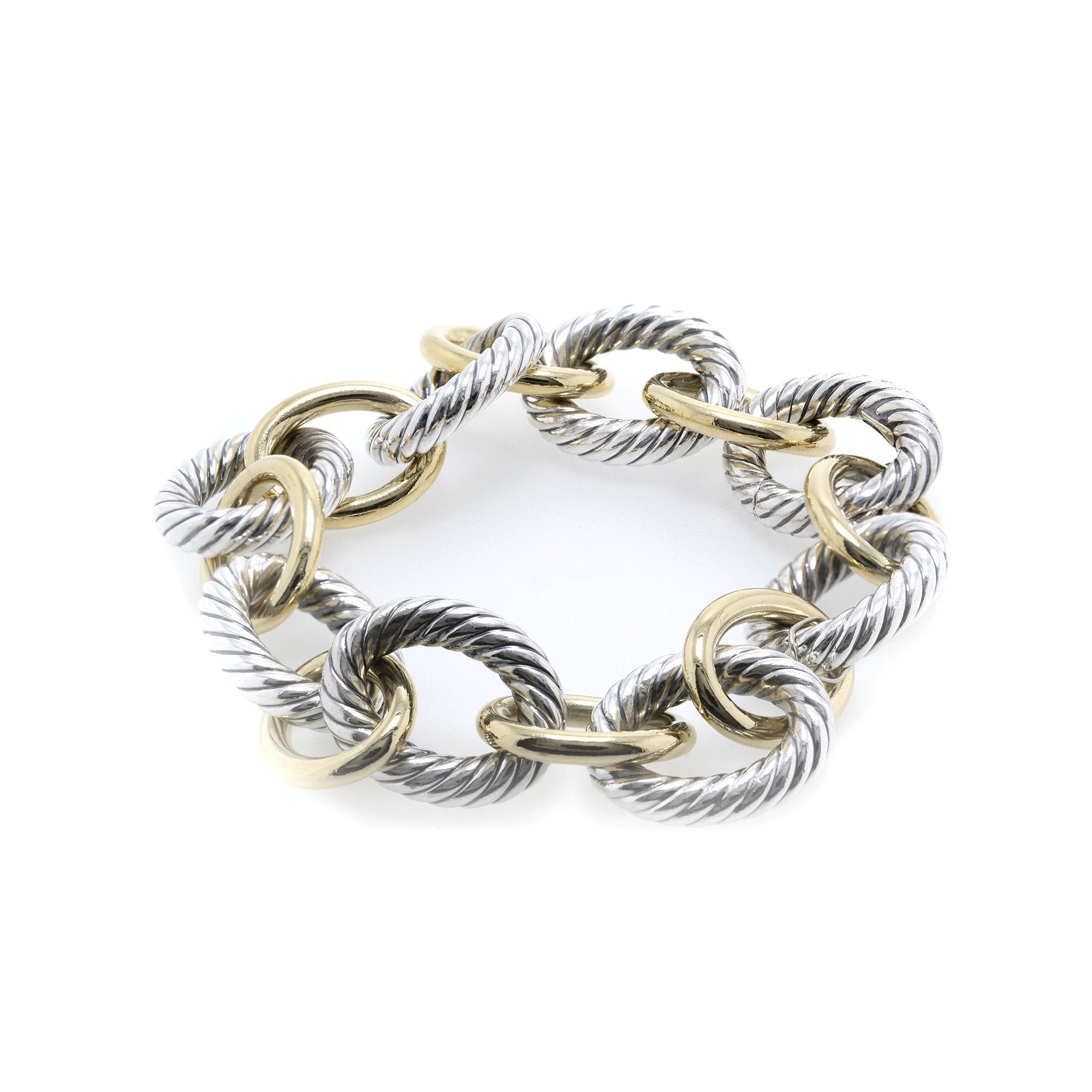 David Yurman Two-Tone Extra Large Oval Link Bracelet– Oliver Jewellery