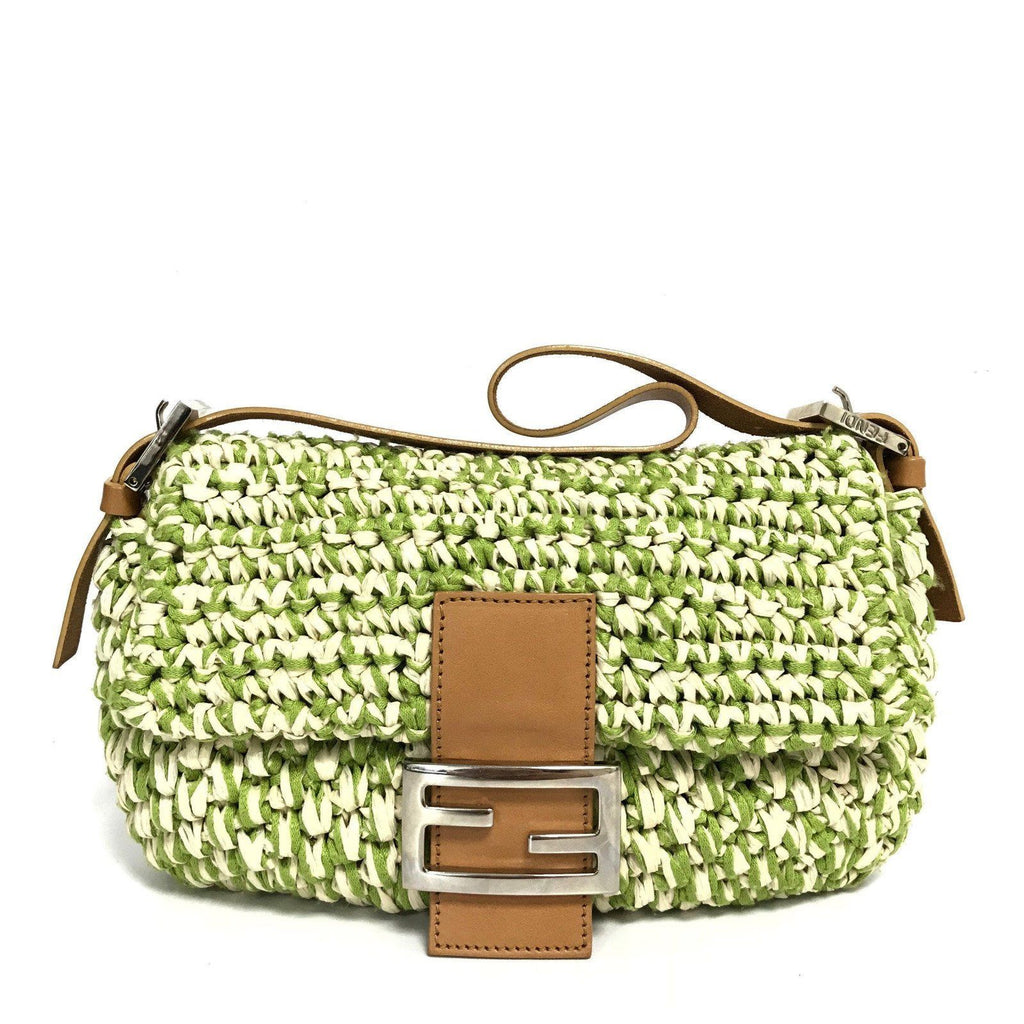 Fendi Green Straw Baguette Bag– Oliver Jewellery