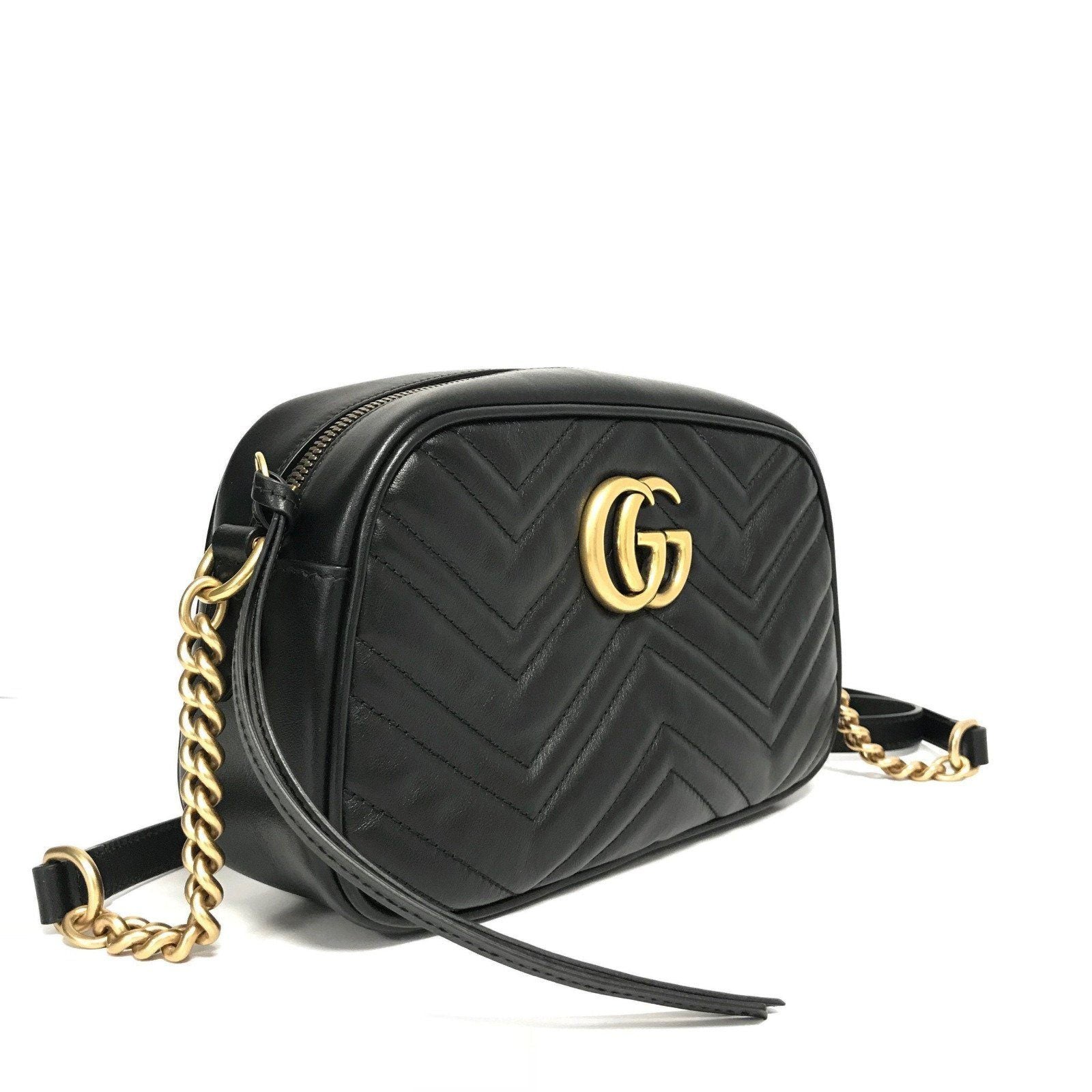 Gucci Black GG Marmont Small Matelasse Shoulder Bag– Oliver Jewellery