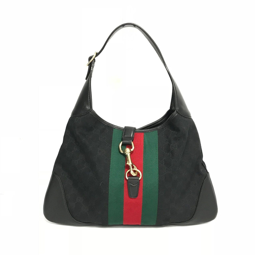 Gucci Black Monogram Web Jackie O Hobo Bag– Oliver Jewellery