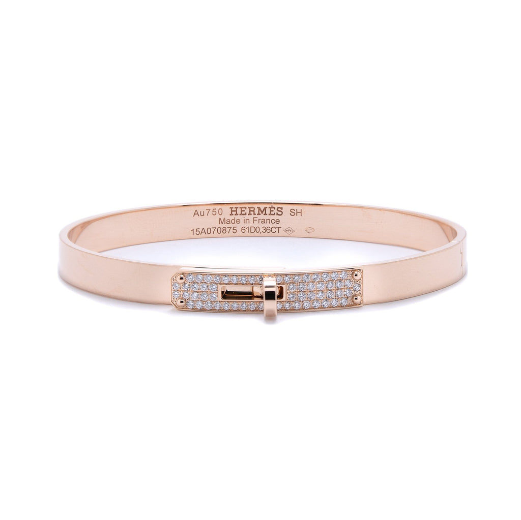 Hermes Rose Gold & Diamond Kelly Bracelet, Small Model– Oliver Jewellery