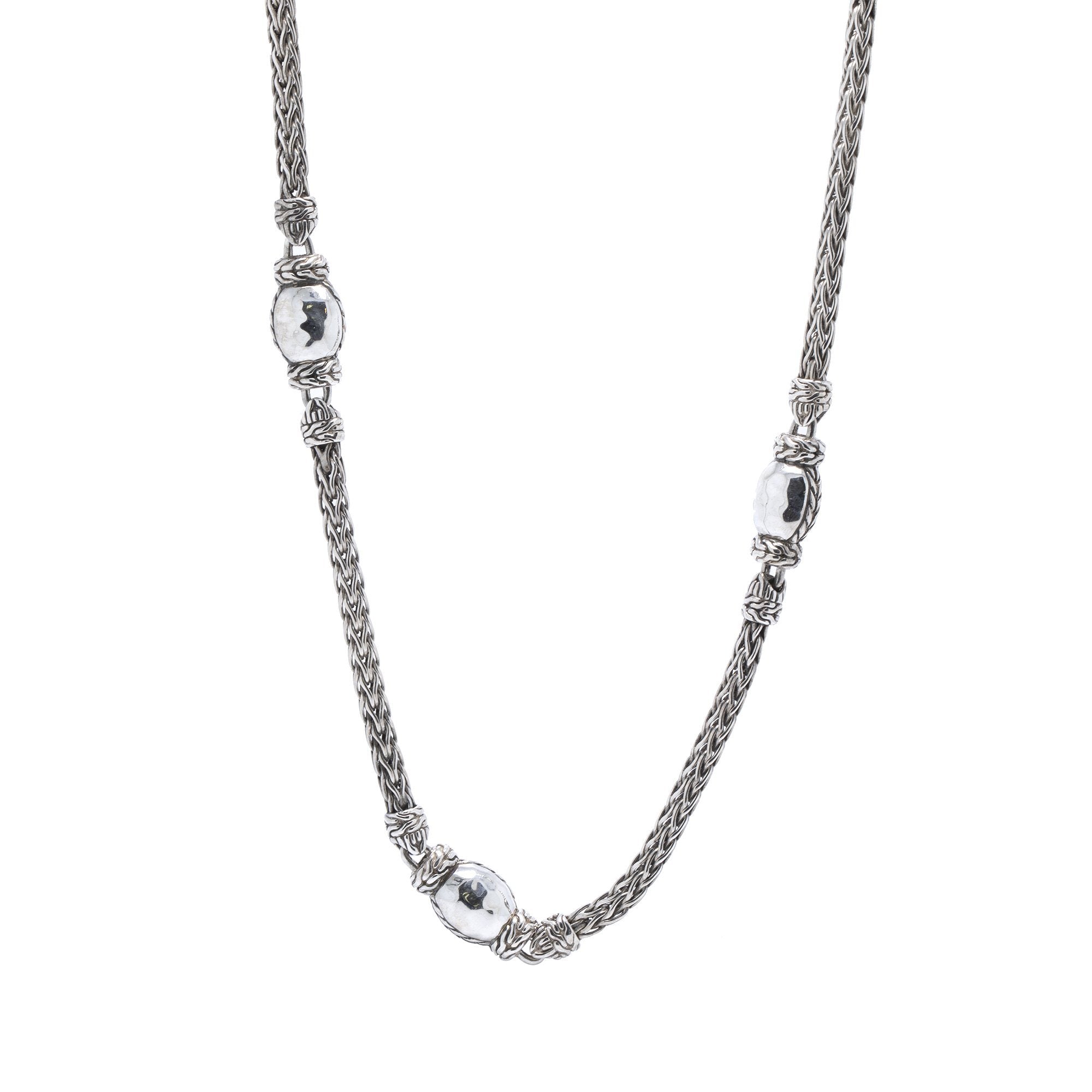 John Hardy Classic Chain Hammered Station Necklace– Oliver Jewellery