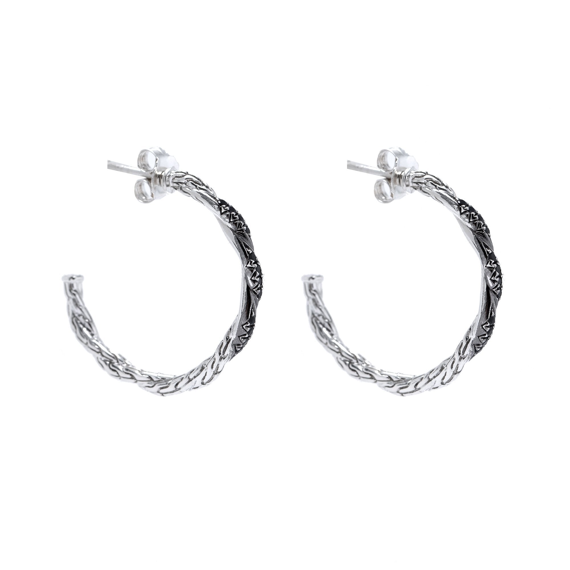 John Hardy Classic Chain Hoop Earrings with Black Sapphires– Oliver ...
