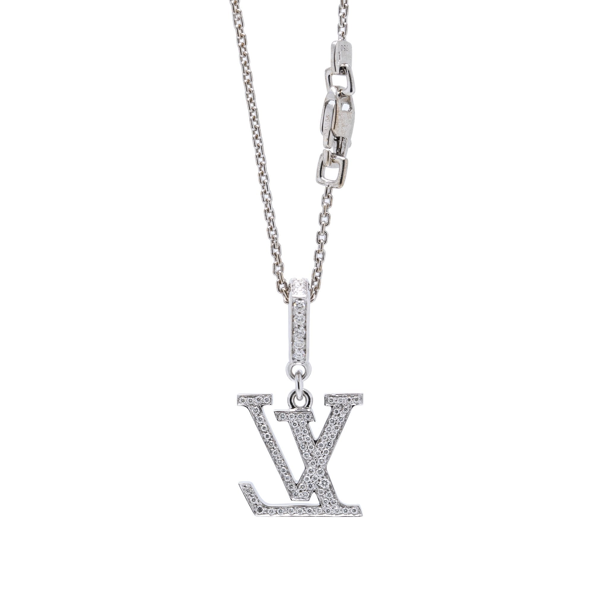 LOUIS VUITTON LV Whistle Chain Pendant Necklace Silver 560518