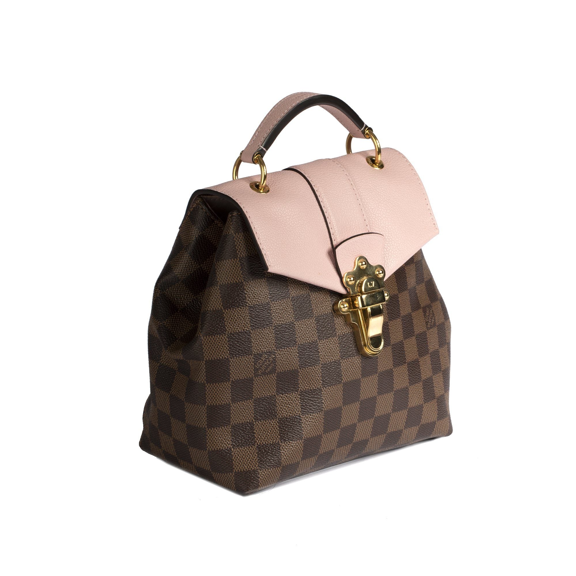 Louis Vuitton Clapton Backpack Damier Brown Canvas Leather Pink Crossbody